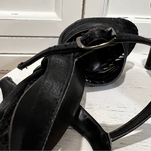 Jacques Lemans Stitch Embellished Satin Black Evening Heels in size 3. - Picture 7 of 9